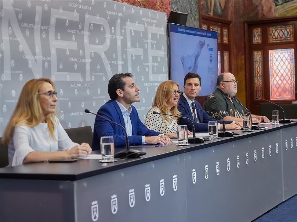 El director de DISA Renovables Joaquin Gurriaran junto a la presidenta del Cabildo de Tenerife Rosa Davila.jpg